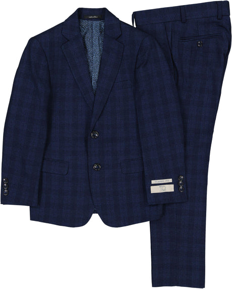 T.O. Collection Boys Navy Fashion Suit - TDB1862