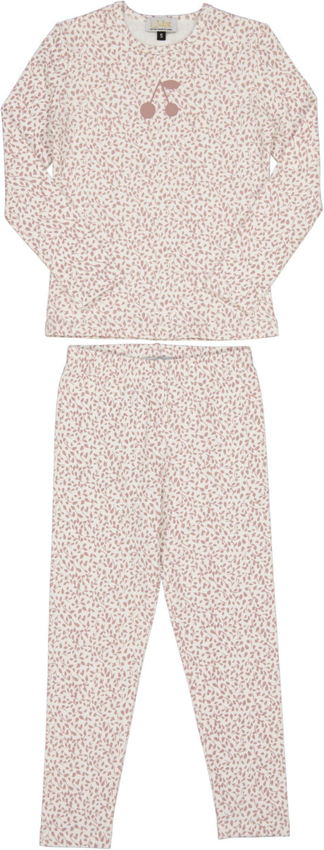 Lux Boys Girls Cotton Leaf & Cherry Print Pajamas - WB4CY2448E