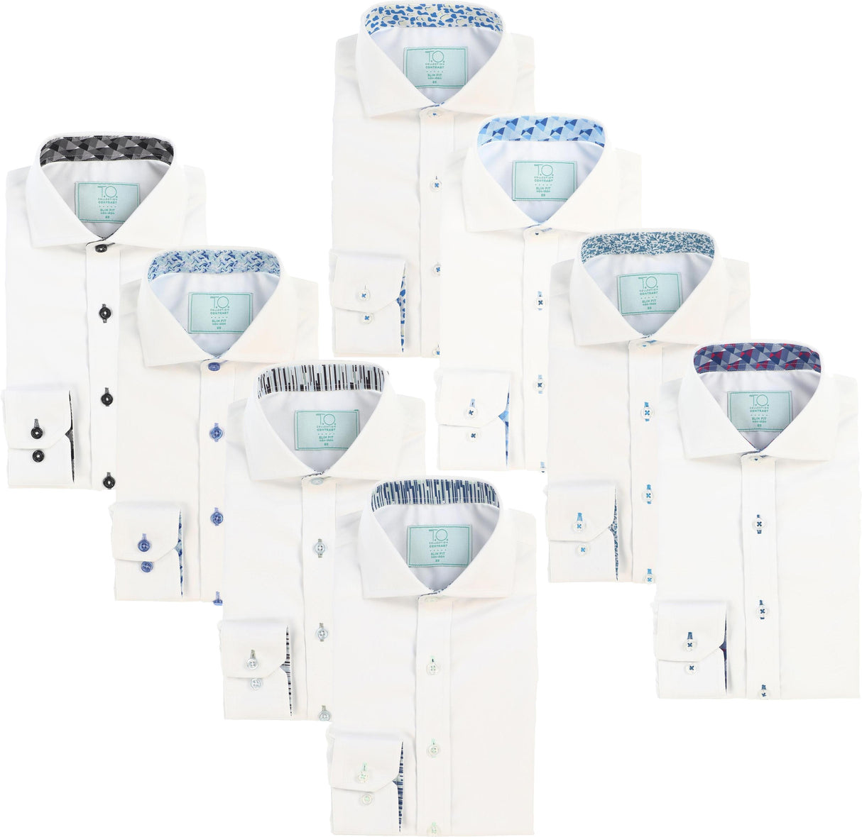 T.O. Collection Boys Long Sleeve Dress Shirt with Contrast Stitch - Spring 2025