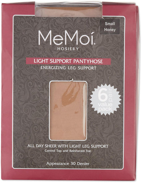 Memoi Womens Light Support 30 Denier Pantyhose 6 Pack - MS-6156