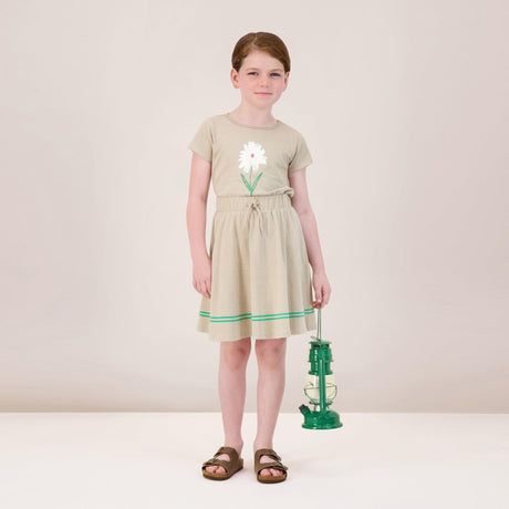 Analogie by Lil Legs Taupe Collection Girls Flower Short Sleeve T-shirt Tee - TFT