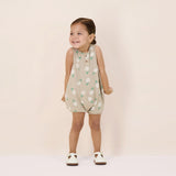 Analogie by Lil Legs Taupe Collection Baby Girls Flower Romper - TFR