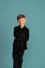 Whipped Cocoa Boys Girls Velour Dotted Pajamas - WB4CY2483E