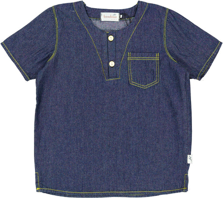 Bondoux Bebe Boys Denim Stitching Short Sleeve Shirt - S25-233TT