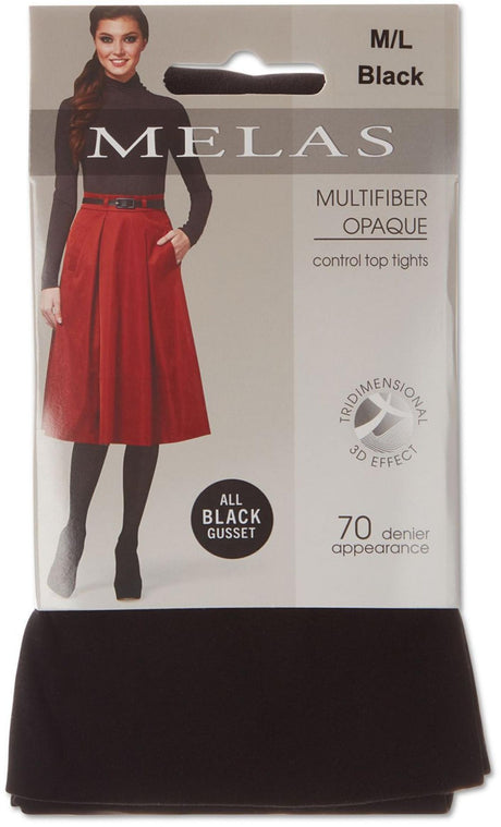 Melas Womens Multifiber Opaque Control Top 70 Denier Tights - AT-639