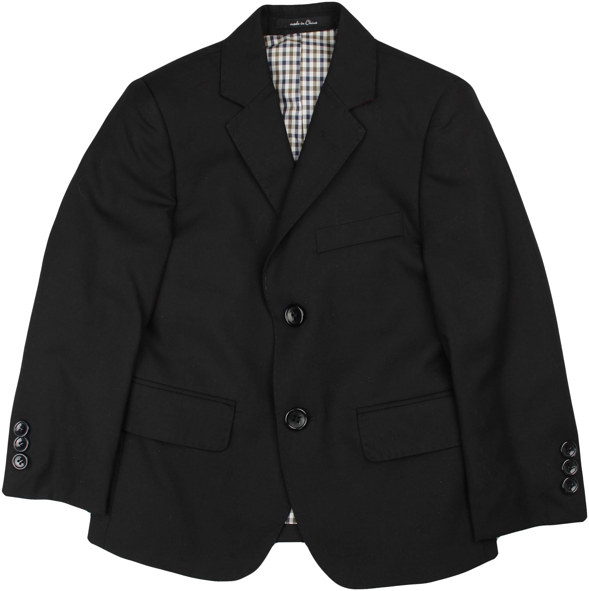 T.O. Collection Boys Blazer Sports Suit Jacket Black 8 Husky