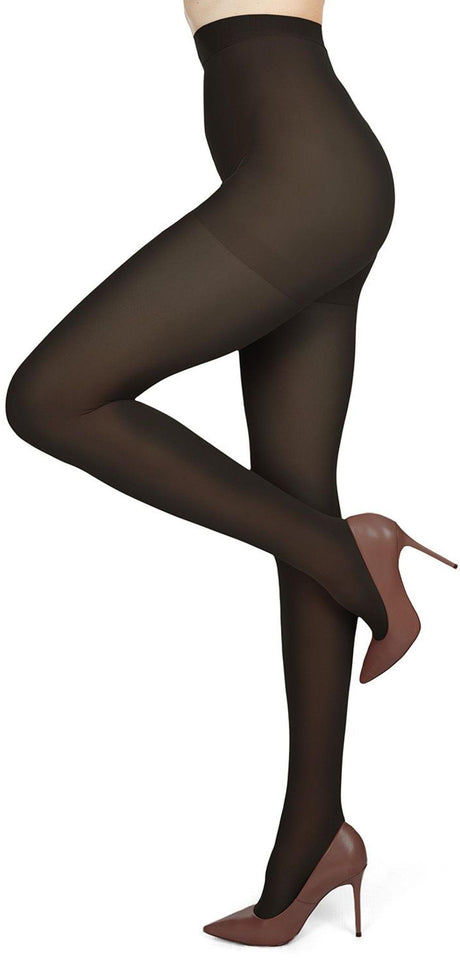 Melas Womens Multifiber Opaque Body Smoother Shaper Top 70 Denier Tights - AT-716