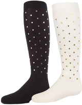 Memoi Girls Metallic Dot Knee High Socks - MKF-7011