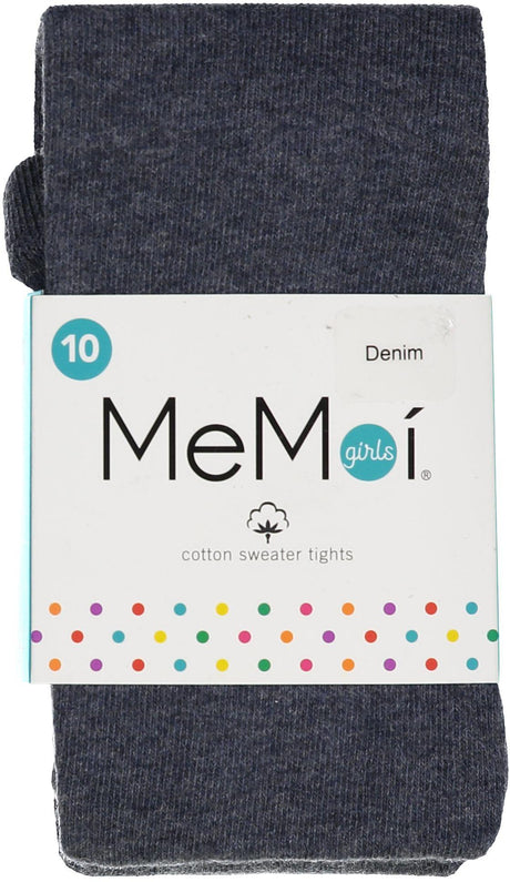 Memoi Girls Solid Flat Knit Cotton Sweater Tights - MK-301