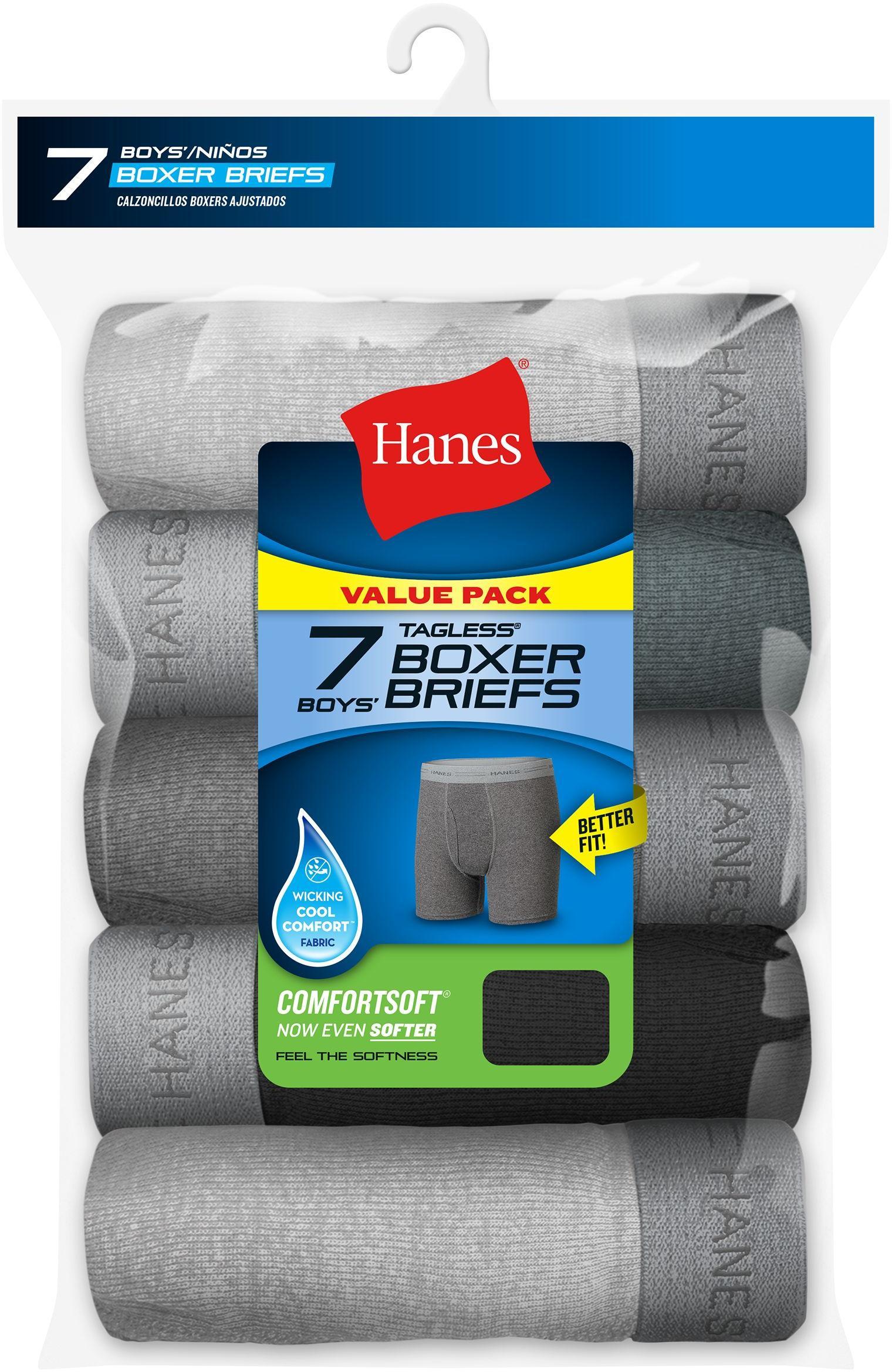 Hanes ComfortSoft Boys' Boxer Briefs Underwear, 5-Pack