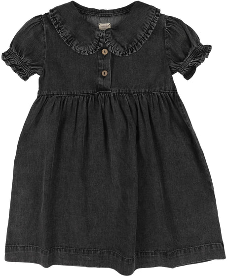 Analogie by Lil Legs Stonewash Collection Girls Peter Pan Short Sleeve Dress - SWPDS