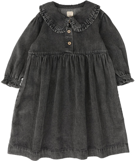 Analogie by Lil Legs Stonewash Collection Girls Peter Pan Long Sleeve Dress - SWPDQ