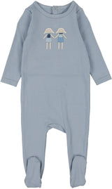 Lil Legs Loungewear Collection Baby Boys Lamb Cotton Stretchie Footie - LF