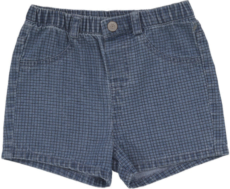 Analogie by Lil Legs Printed Denim Collection Boys Checked Shorts - PDCKS