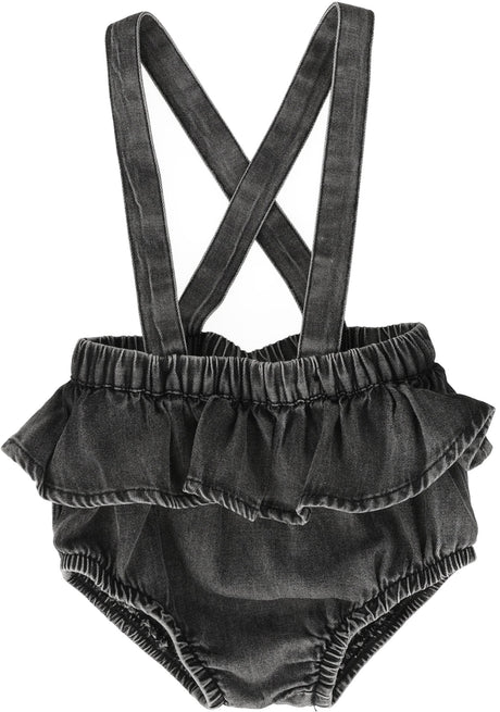 Analogie by Lil Legs Stonewash Collection Baby Toddler Girls Flutter Suspender Bloomers - SWFSB