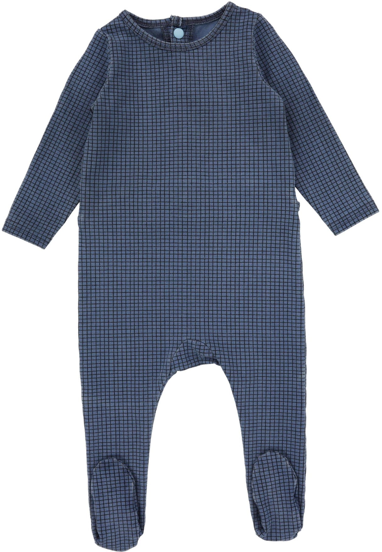 Analogie by Lil Legs Printed Denim Collection Baby Toddler Boys Checked Cotton Stretchie Footie - PDCF