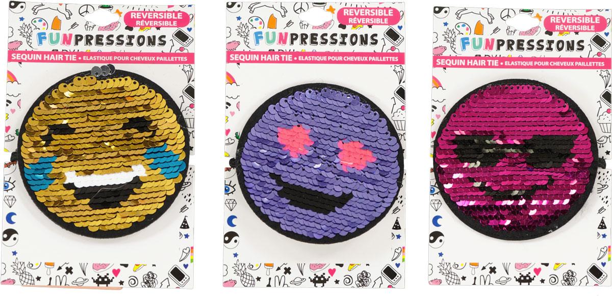 Expressions Emoji Flippy Sequin Ponytail Holder - EX1442