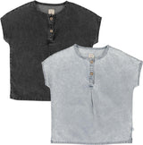 Analogie by Lil Legs Stonewash Collection Boys Short Sleeve Shirt - SWST