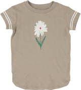 Analogie by Lil Legs Taupe Collection Girls Flower Short Sleeve Dress - TFDS