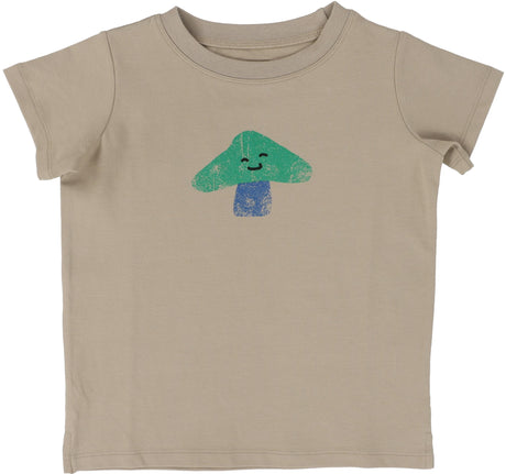 Analogie by Lil Legs Taupe Collection Boys Mushroom Short Sleeve T-shirt Tee - TMTS