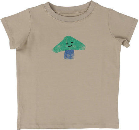 Analogie by Lil Legs Taupe Collection Boys Mushroom Short Sleeve T-shirt Tee - TMTS