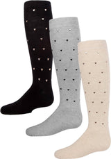 Memoi Girls Heart Stud Knee High Socks - MKF-7010