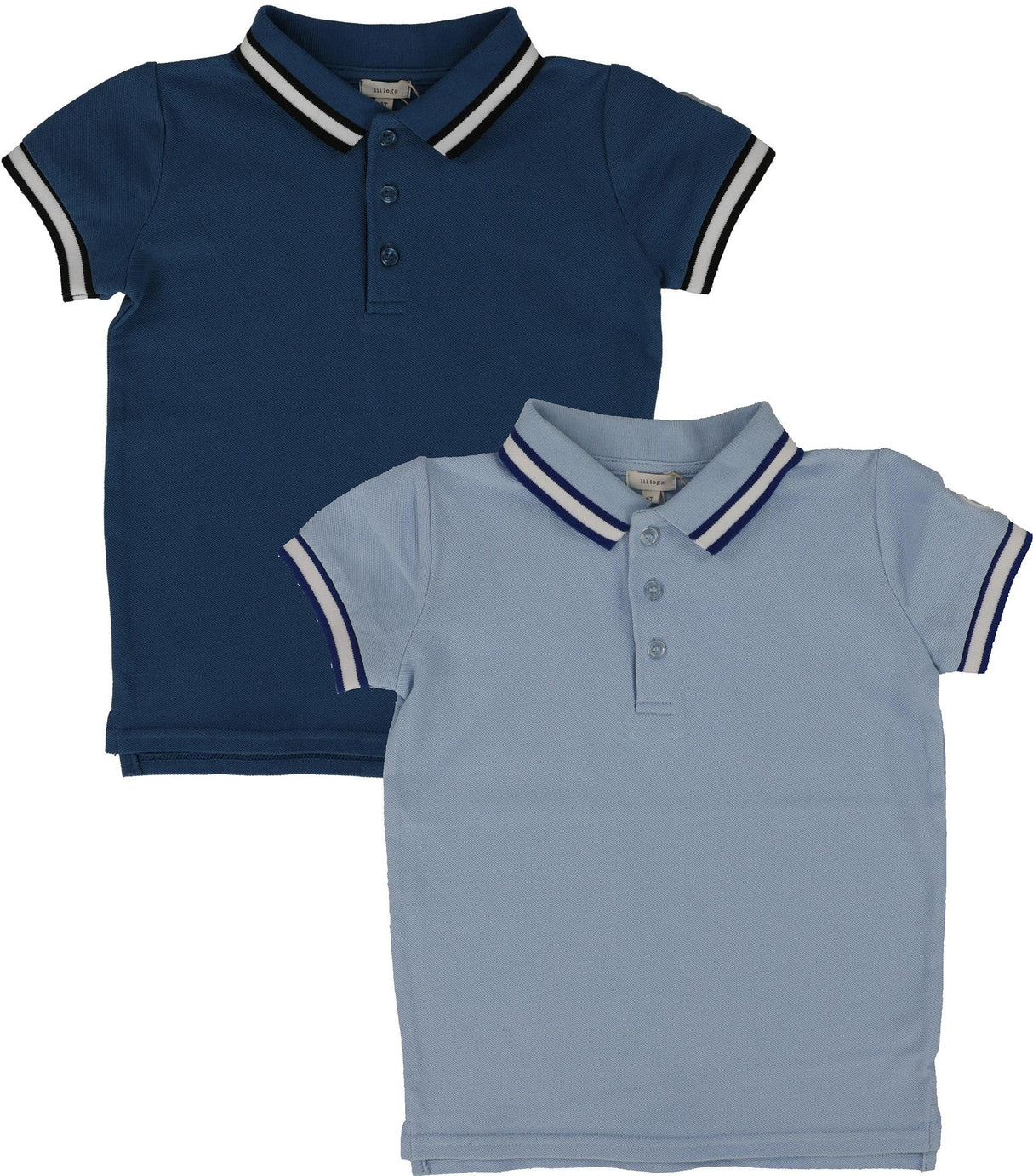 Lil Legs Boys Thick White Stripe Short Sleeve Polo Shirt - PTWS