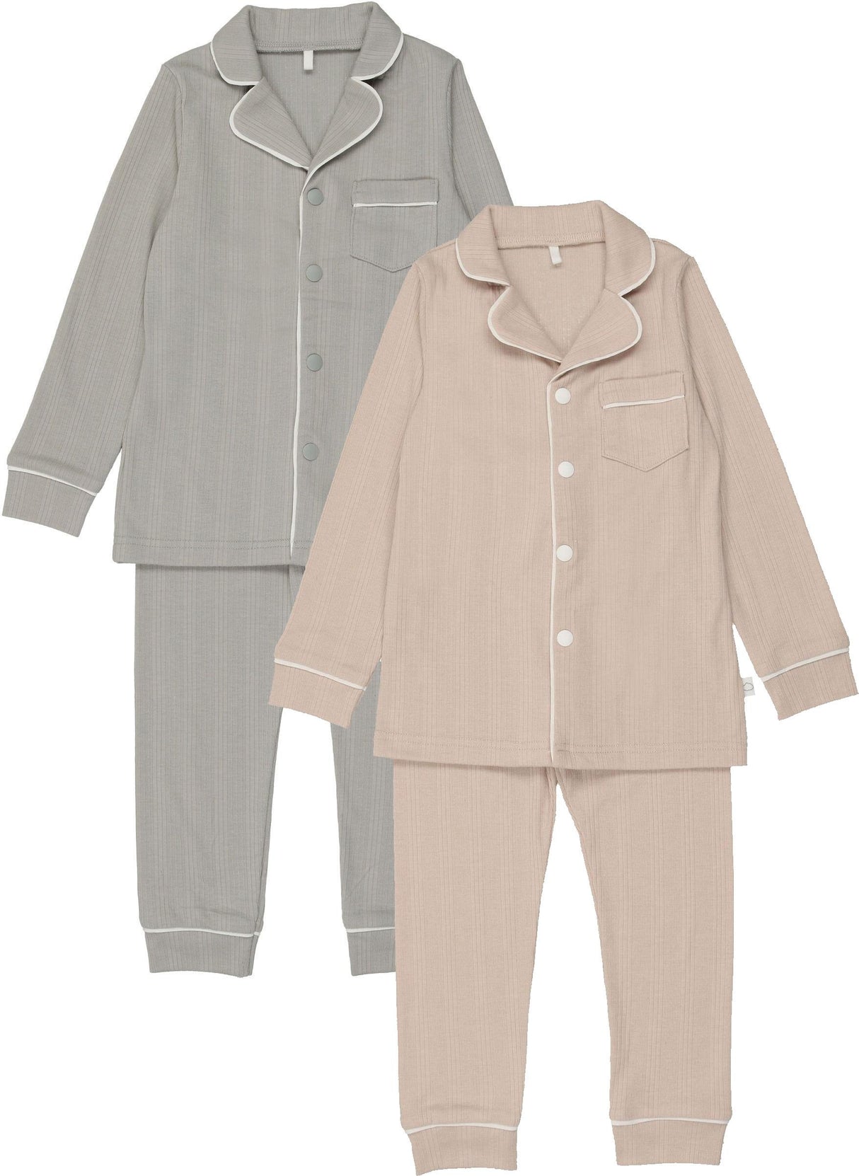 Pouf Boys Girls Ribbed Grandpa Cotton Pajamas