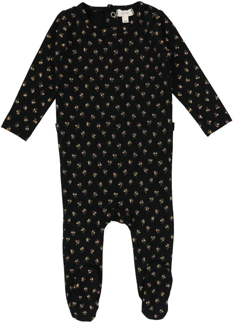 Lil Legs Shabbos Collection Baby Toddler Girls Floral Cotton Footie Stretchie