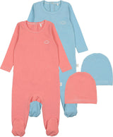 Pouf Baby Boys Girls Stitched Cotton Stretchie & Beanie Set