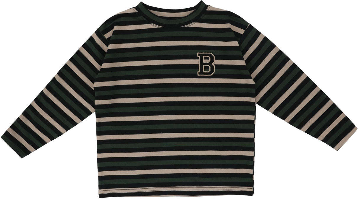 Analogie by Lil Legs Velour Collection Boys Long Sleeve Stripe Tee T-shirt