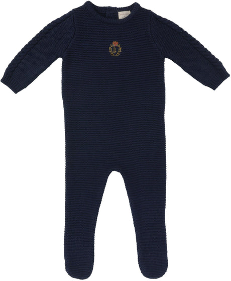 Analogie by Lil Legs Shabbos Collection Baby Toddler Boys Crest Knit Footie Stretchie