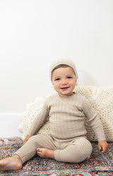 Charlotte & George Baby Boys Rib Knit Outfit & Bonnet Set - WB4CP7030E