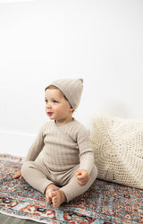 Charlotte & George Baby Boys Rib Knit Outfit & Bonnet Set - WB4CP7030E