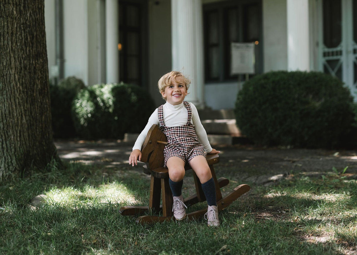 Analogie by Lil Legs Shabbos Collection Toddler Boys Plaid Suspender Shorts