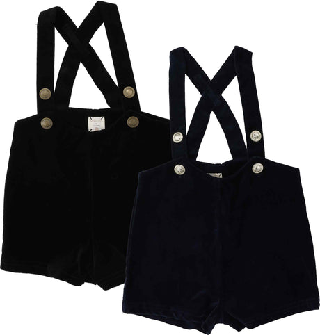 Analogie by Lil Legs Shabbos Collection Toddler Boys Velvet Suspender Shorts