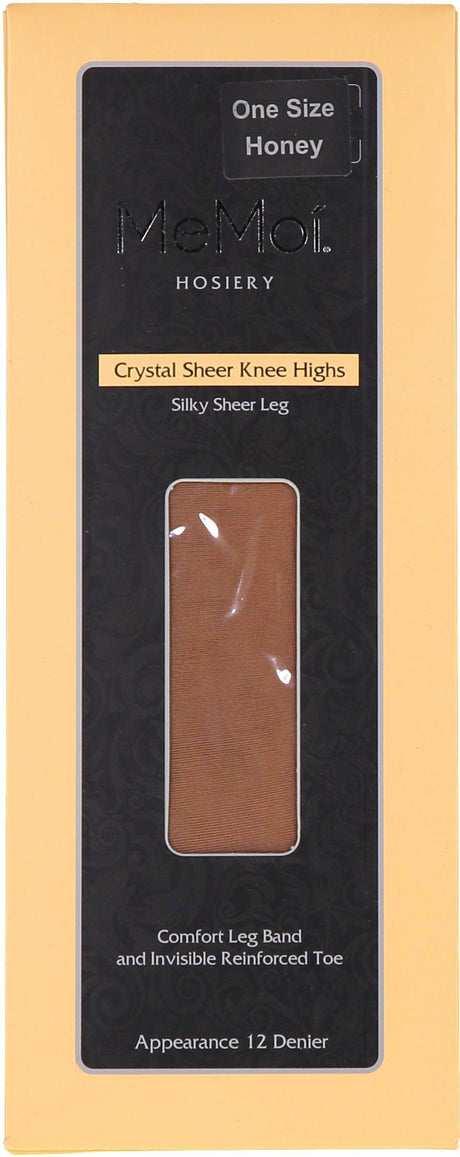 Memoi Womens Crystal Silky Sheer 12 Denier Knee Highs - MS-709