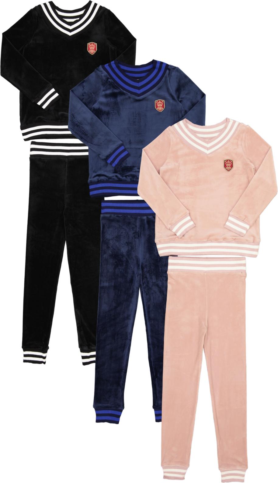 Teela Boys Girls Emblem Velour Pajamas - 19-140