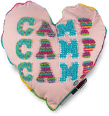 Memoi Girls Embroidered Heart-Shaped "Camp Camp Camp" Autograph Pillow - MAC-019