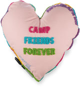 Memoi Girls Embroidered Heart-Shaped "Camp Camp Camp" Autograph Pillow - MAC-019