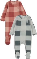 Bonjoy Baby Boys Girls Grid Cotton Stretchie - SP2505F