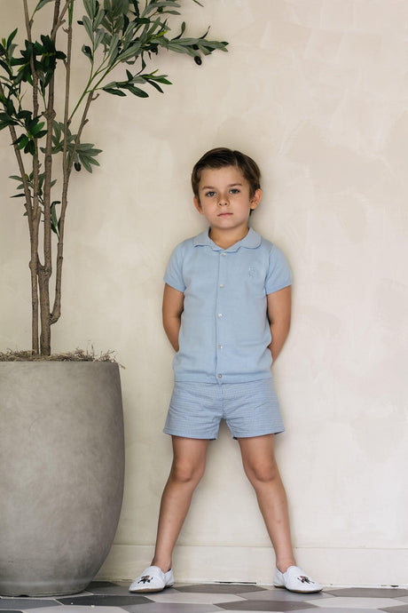 Analogie by Lil Legs Shabbos Knit Collection Boys Grandpa Short Sleeve Sweater - KCGSW