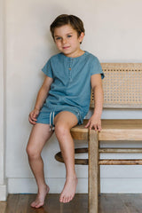 Analogie by Lil Legs Denim Tencel Collection Boys Girls Rope Shorts - DTS