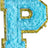 Letter P - Aqua