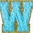 Letter W - Aqua