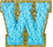 Letter W - Aqua