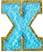 Letter X - Aqua