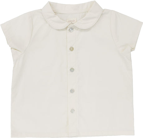 Analogie by Lil Legs Dressy Collection Boys Peter Pan Collar Short Sleeve Dress Shirt - DPPCS