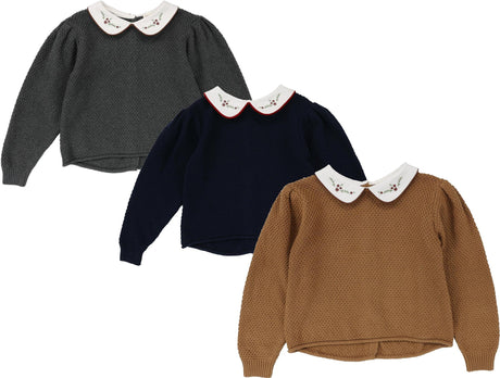 Analogie by Lil Legs Shabbos Collection Girls Peter Pan Knit Sweater