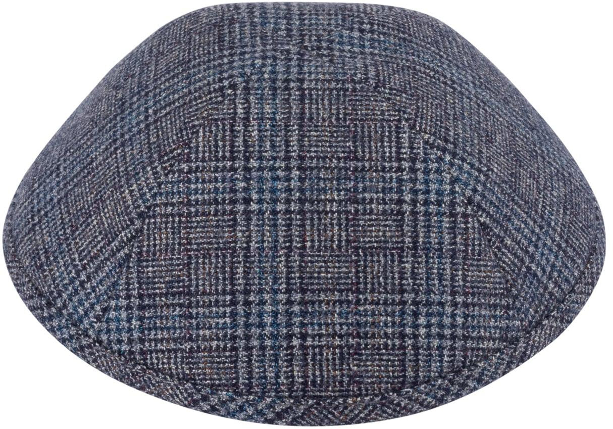 iKippah Boys Navy & Gray Square Plaid Yarmulka